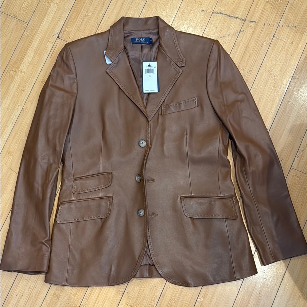 Polo by Ralph Lauren Brown Leather Blazer